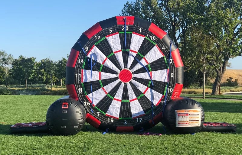 Giant soccer darts inflatable rental in Winnipeg Manitoba for parties school events and festivals