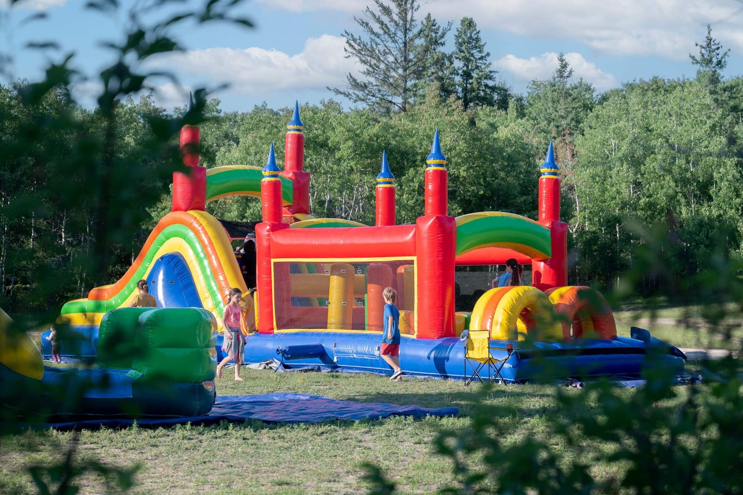 Rainbow obstacle course rental for festivals and church events in Winnipeg Manitoba