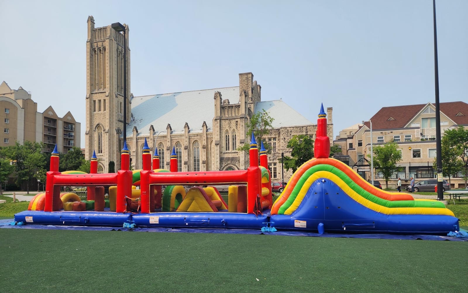 60ft Rainbow Titan obstacle course inflatable rental Winnipeg Manitoba