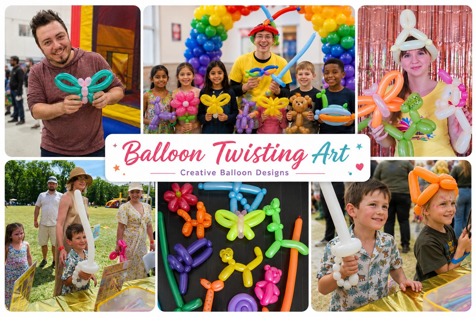 Colourful balloon twisting art in Winnipeg for fundraisers school fun fairs and public events