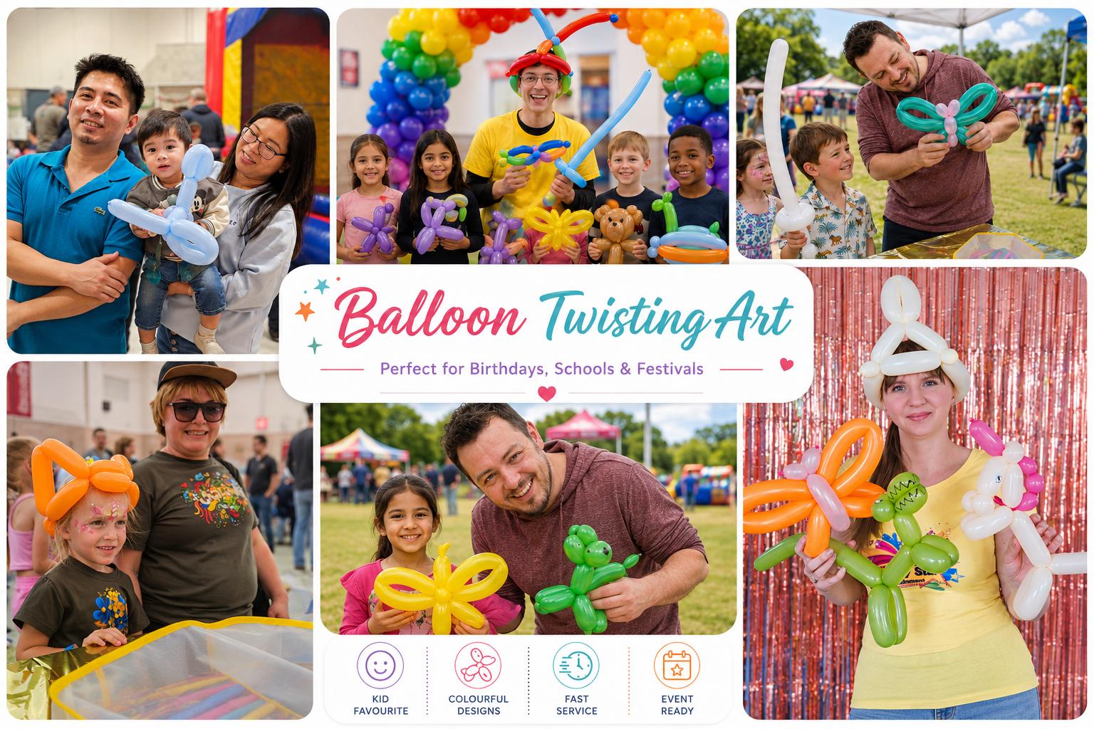 Balloon twisting service available in Winnipeg Manitoba and Kenora Ontario by custom quote