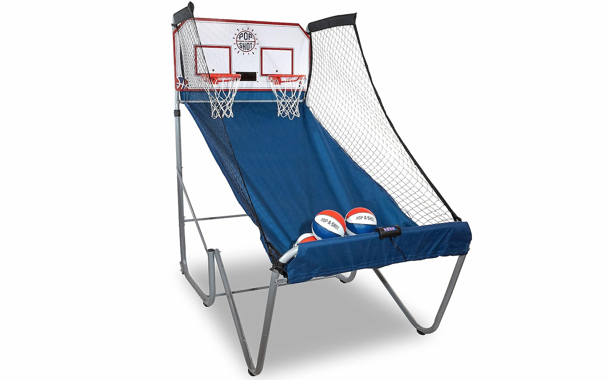 Basketball arcade game rental in Winnipeg Manitoba with electronic scoreboard and multiple game modes