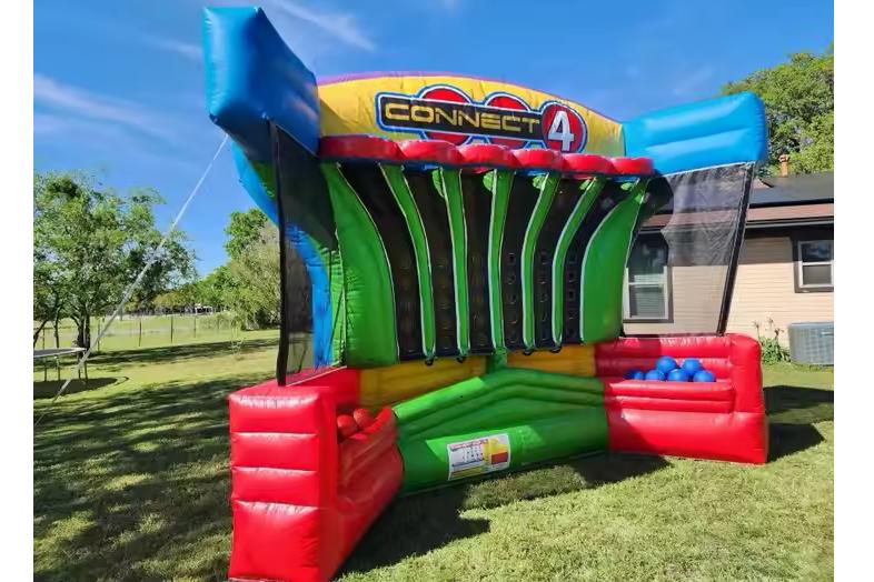 Inflatable basketball connect four game rental in Winnipeg Manitoba for youth groups and festivals