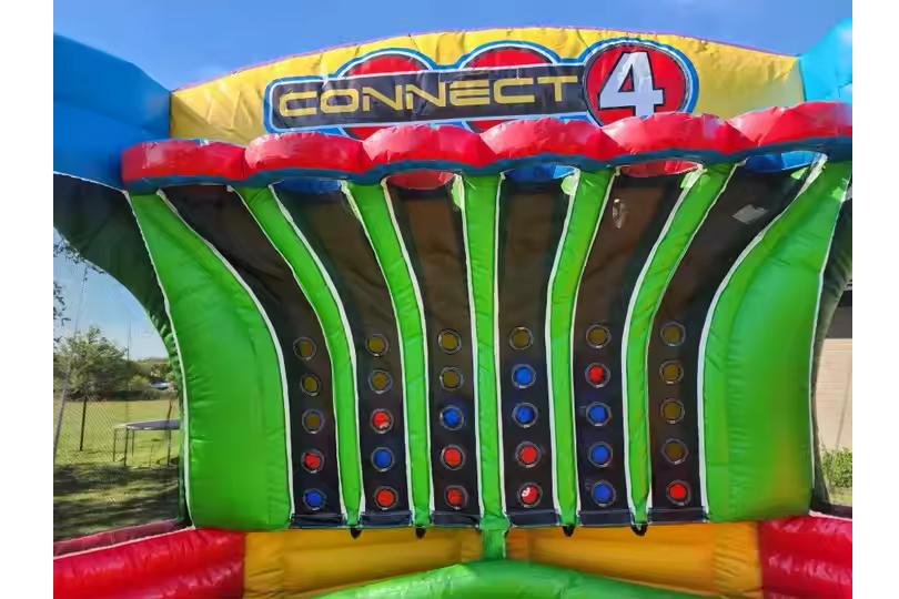 Interactive basketball connect four inflatable game for events in Winnipeg Manitoba and Kenora Ontario