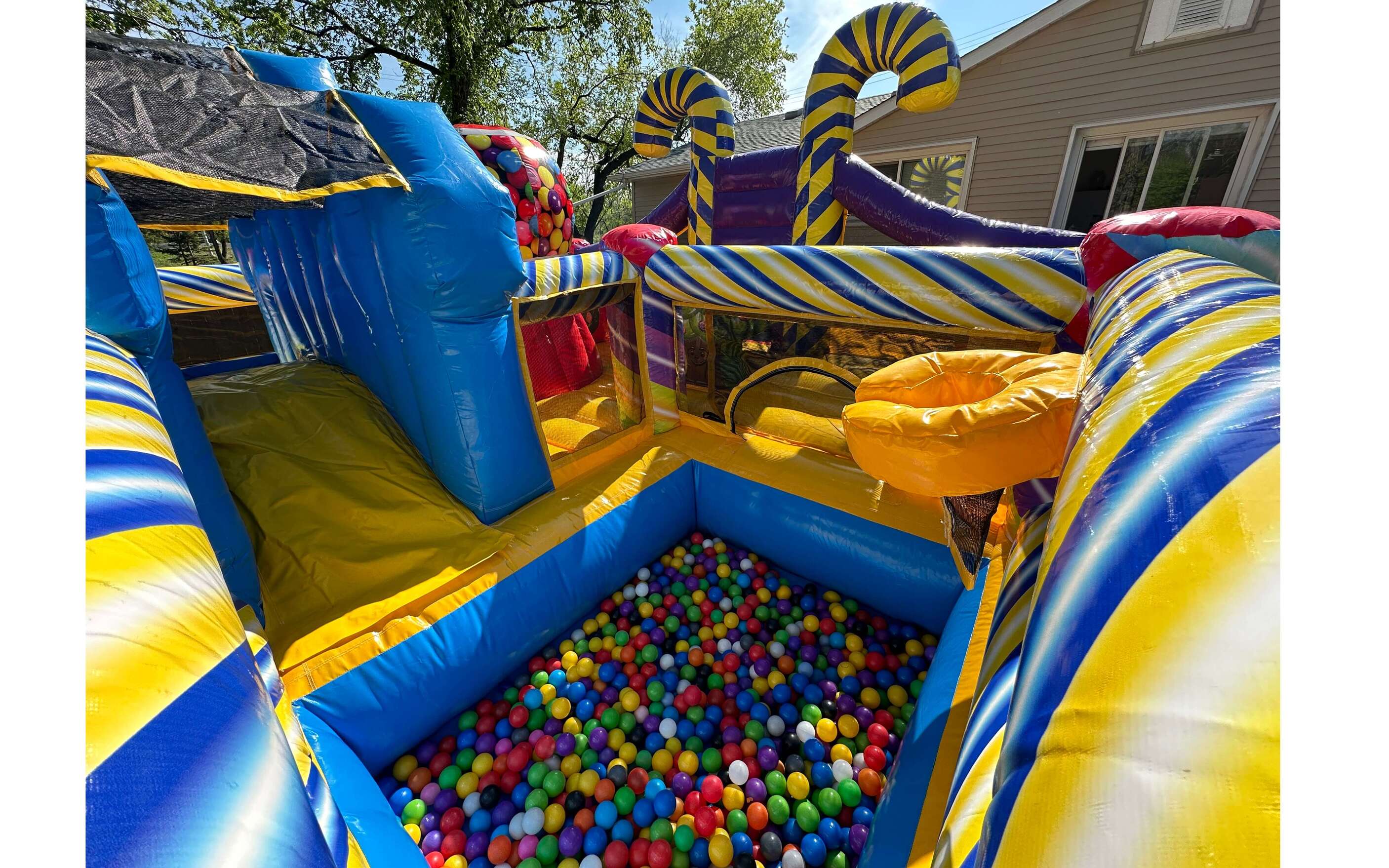 Toddler inflatable with slide and ball pit rental Winnipeg Manitoba