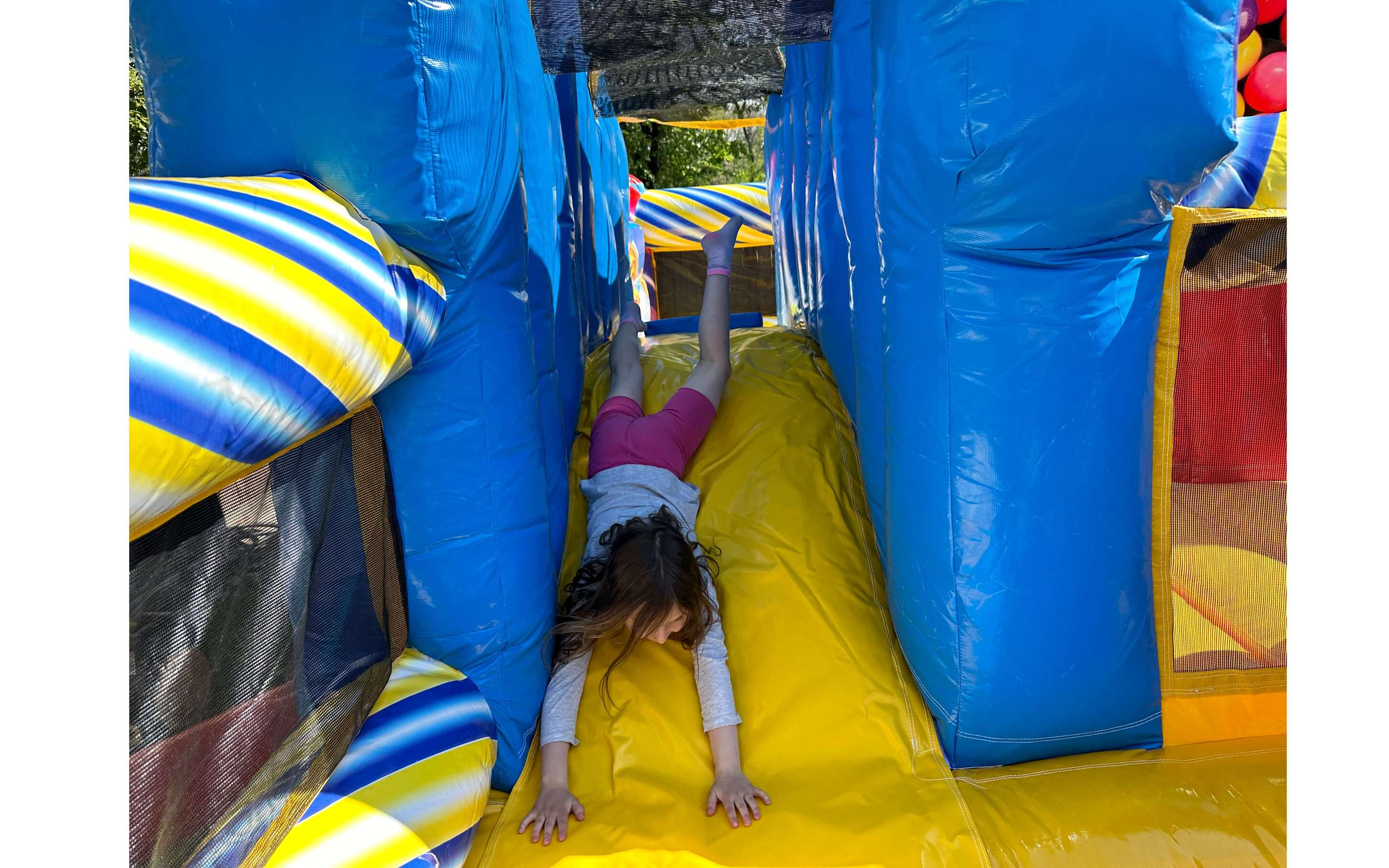 Candyland bounce house with basketball hoop rental Winnipeg Manitoba