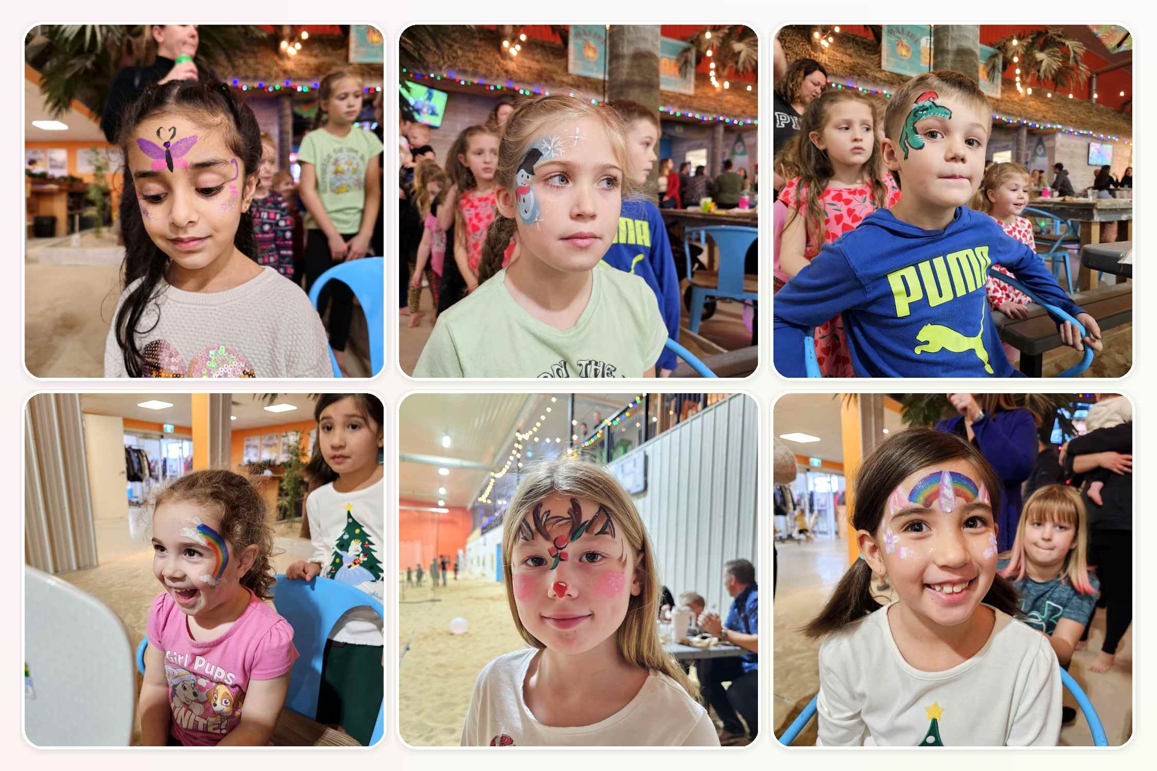 Colourful face painting art by our Winnipeg artists for fundraisers school fun fairs and public events