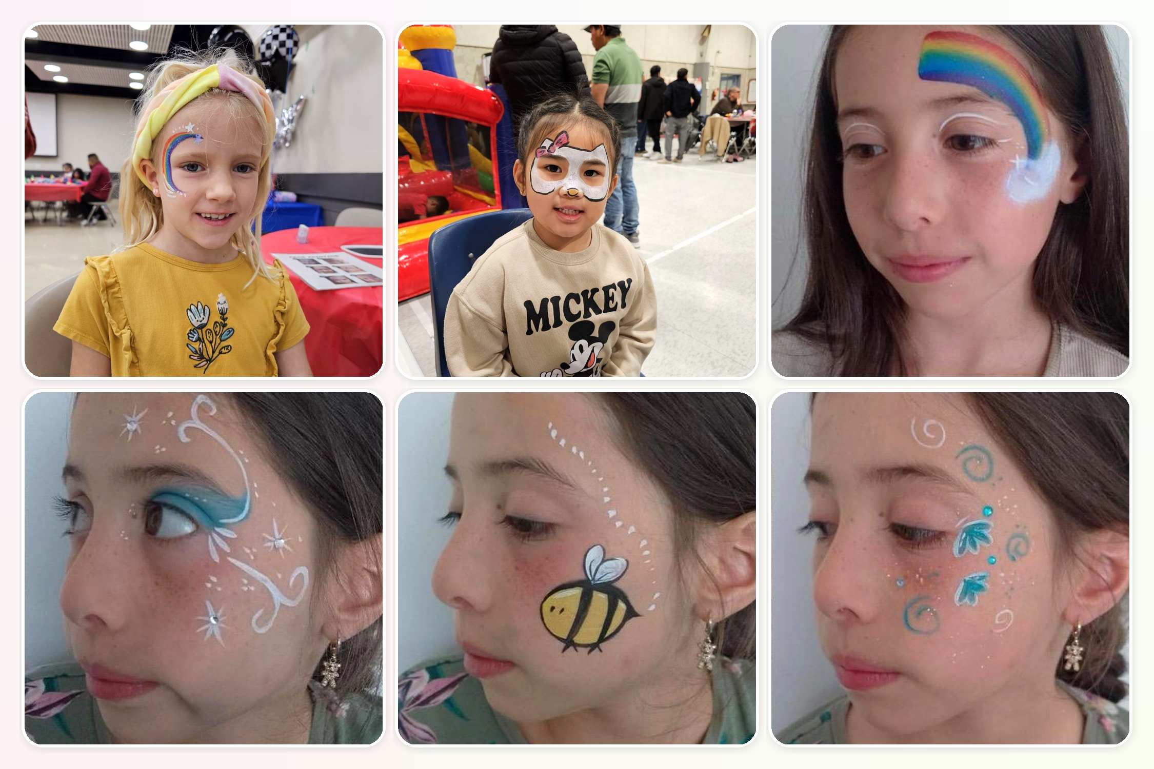 Face painting party entertainment in Winnipeg Manitoba by Jump Up Bouncers face paint artists