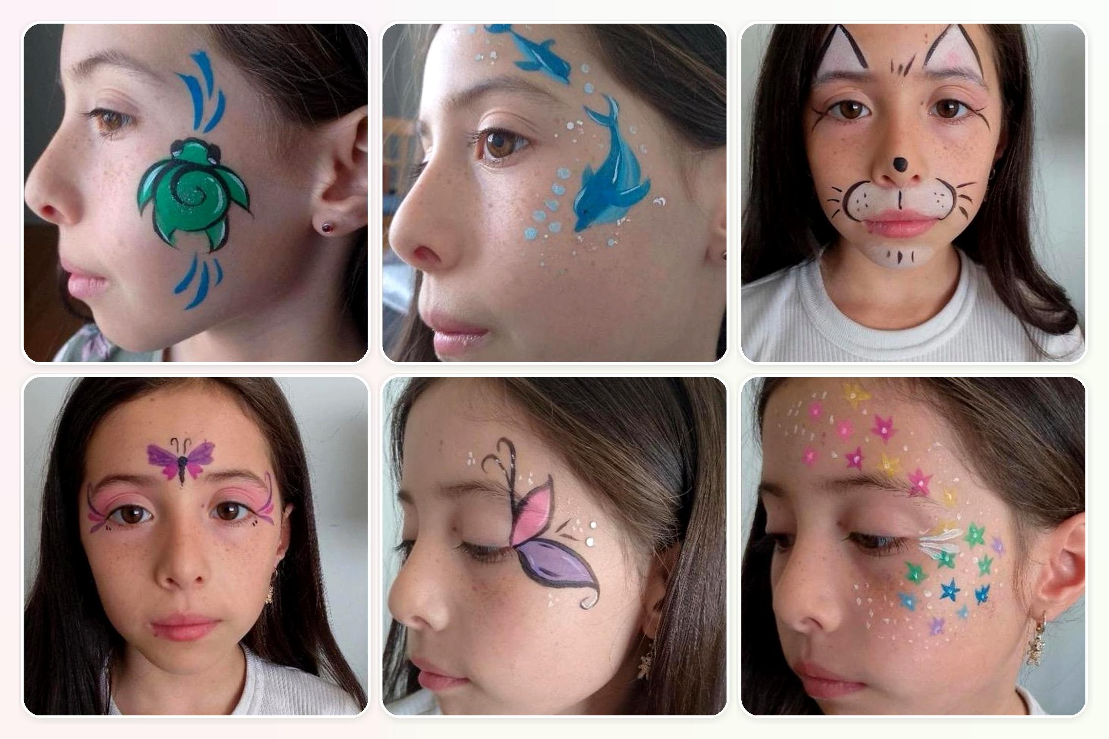 Face painter for hire in Winnipeg Manitoba with real artwork by Jump Up Bouncers artists for kids birthdays schools and daycare parties