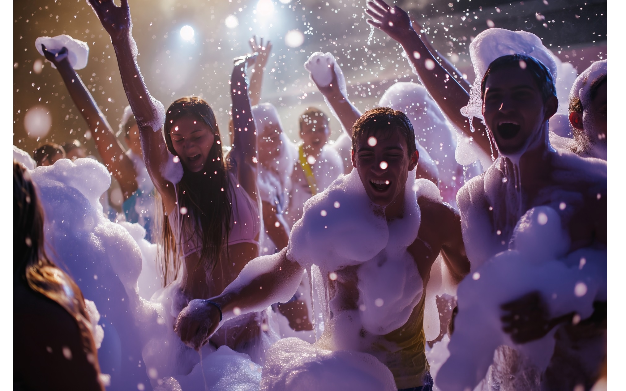 Deluxe foam party setup by Jump Up Bouncers in Winnipeg Manitoba