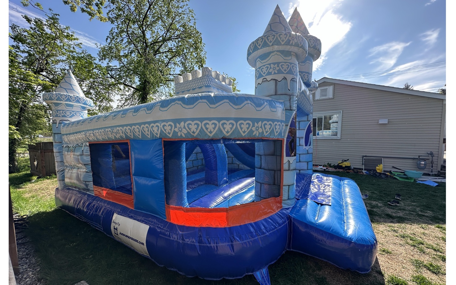 Frozen themed inflatable bounce house rental in Winnipeg Manitoba