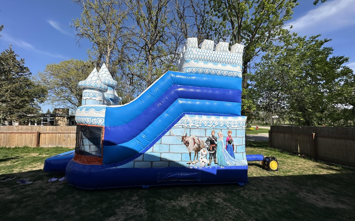 Princess party Frozen bounce house rental by Jump Up Bouncers in Winnipeg