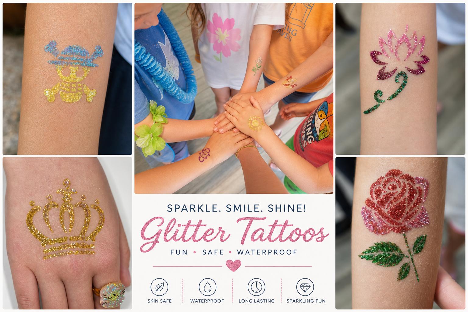 Glitter tattoo artist rental in Winnipeg Manitoba for birthday parties school events festivals fundraisers daycare parties and kids party entertainment