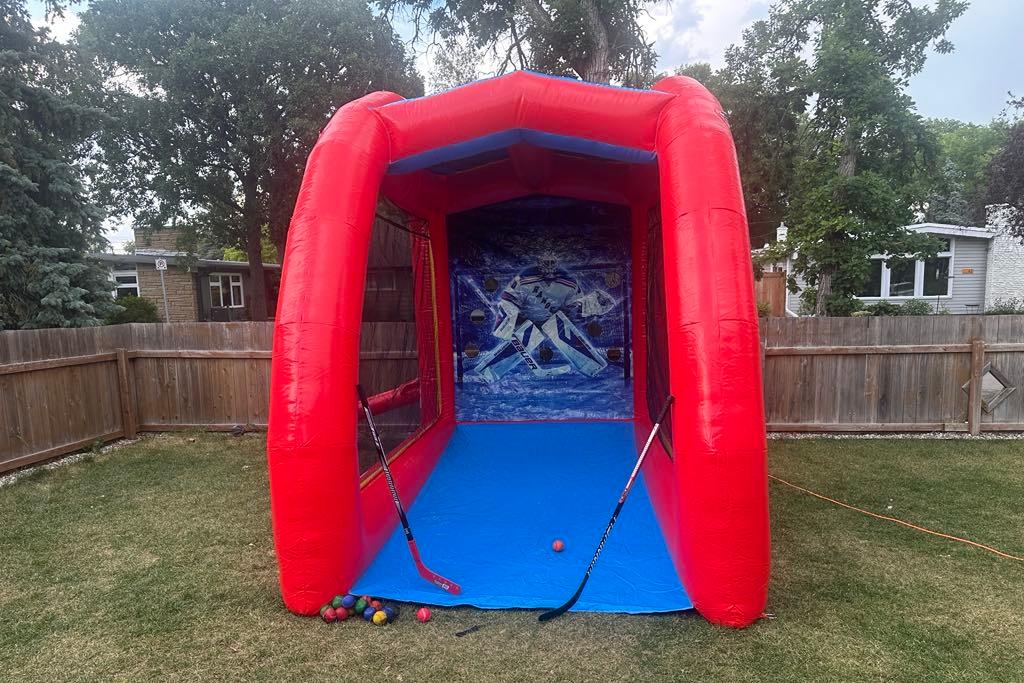 Hockey target inflatable rental for birthday parties and hockey events