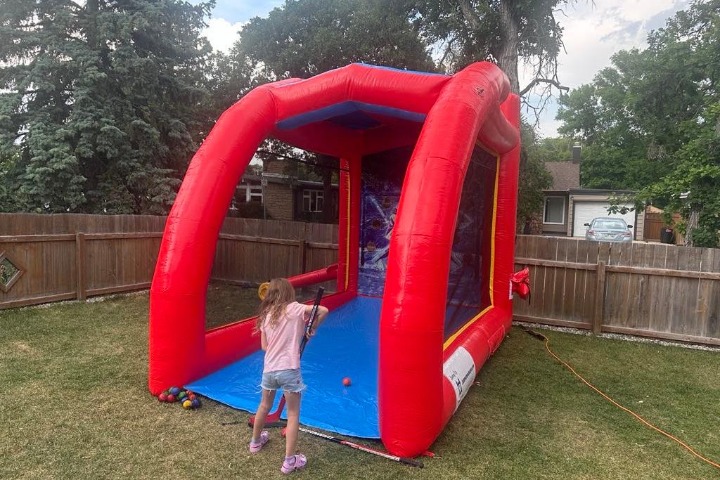 Hockey themed inflatable game rental in Winnipeg Manitoba and Kenora Ontario