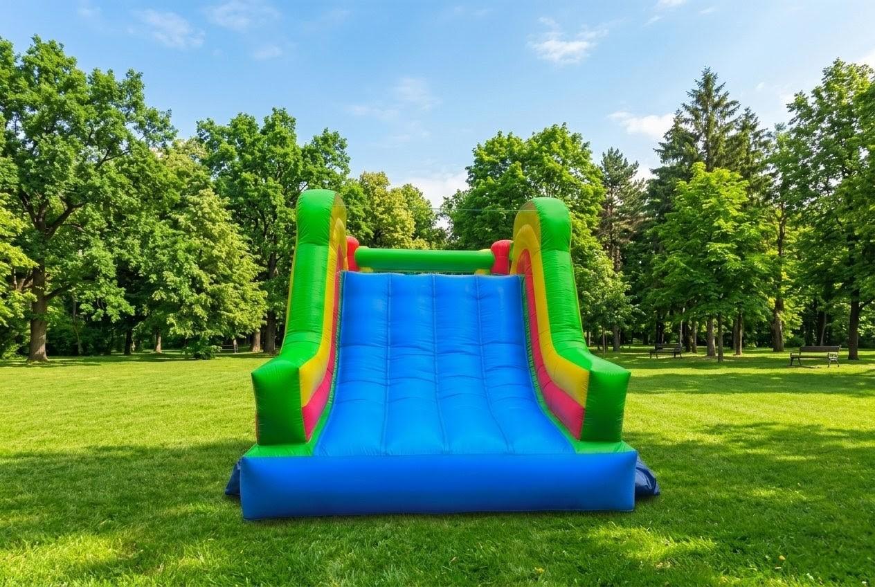21 foot obstacle course bouncer setup for backyard party rentals in Winnipeg
