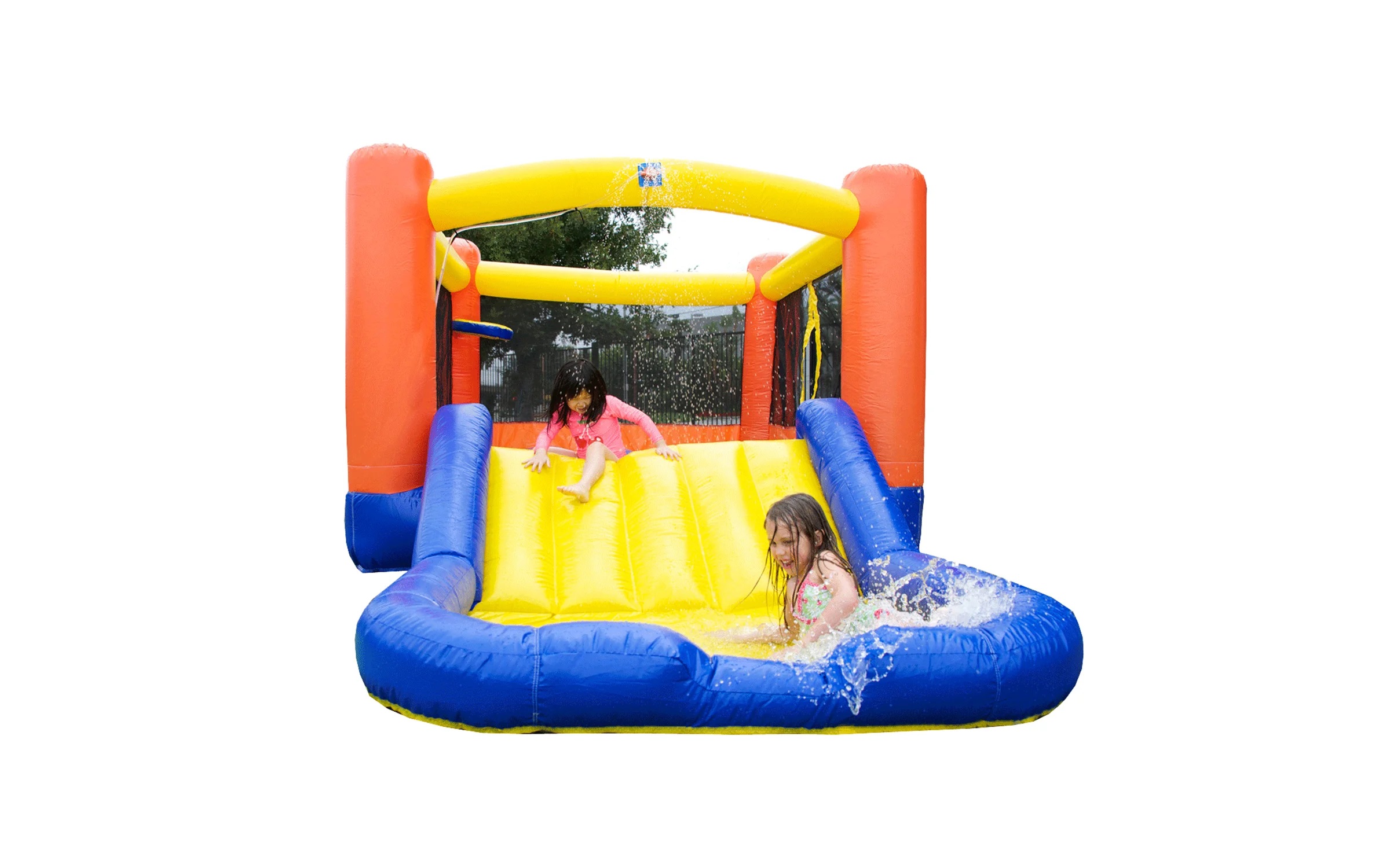 Orange Splash Bouncer with Slide from Jump Up Bouncers