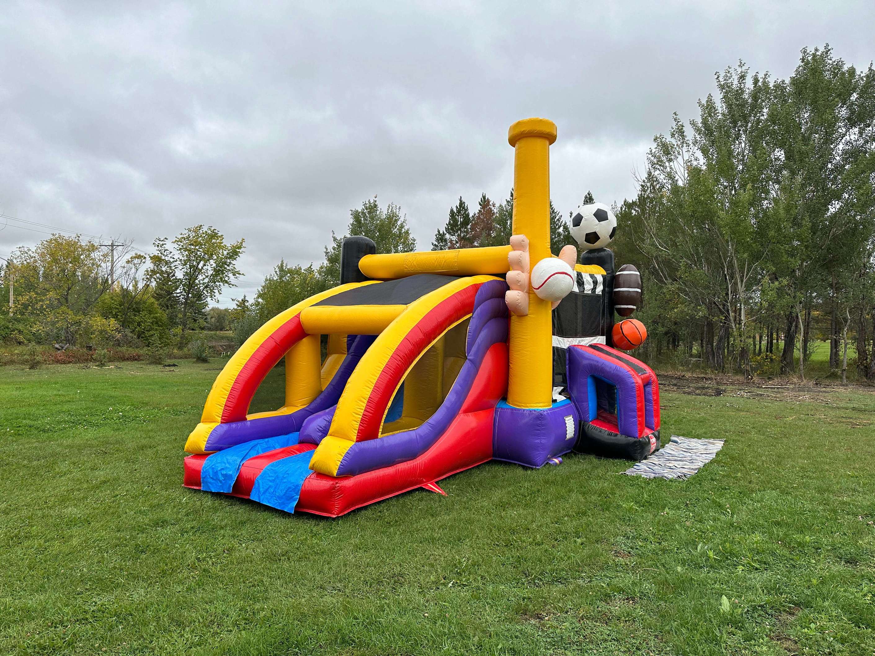 Commercial sports combo bounce castle with slide rental Winnipeg