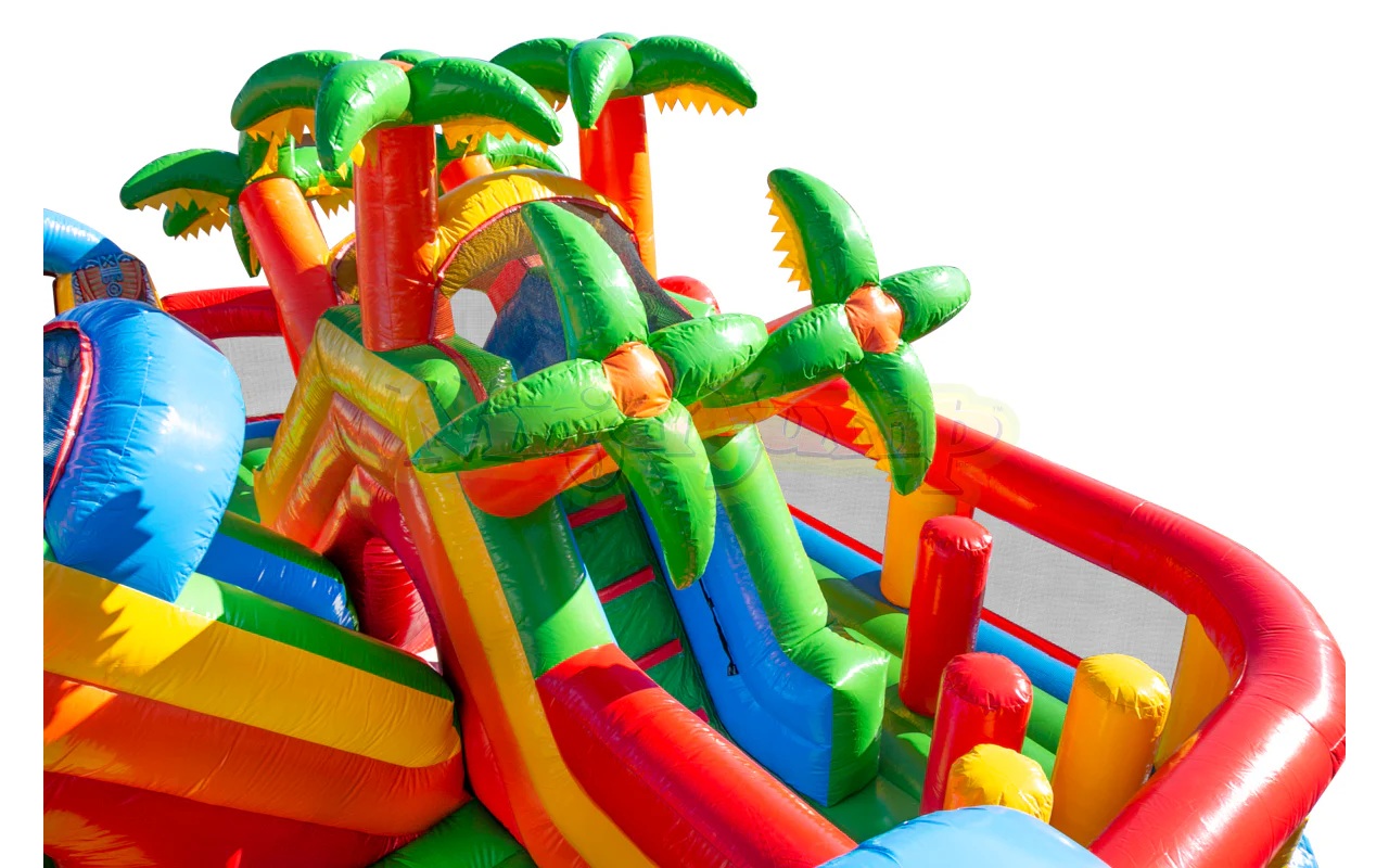 Tiki Island Mega Playground inflatable rental for school and festival events in Manitoba