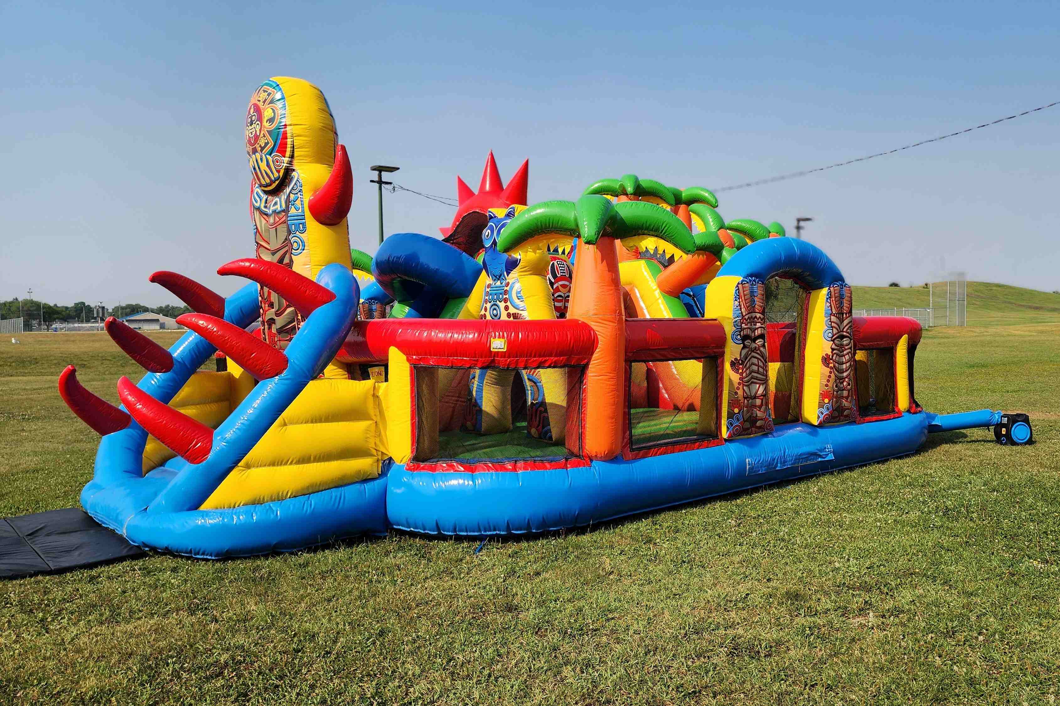 Large tropical inflatable playground rental for events in Winnipeg and Kenora