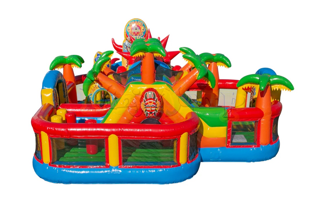 Tiki Island Mega Playground party rental by Jump Up Bouncers in Manitoba