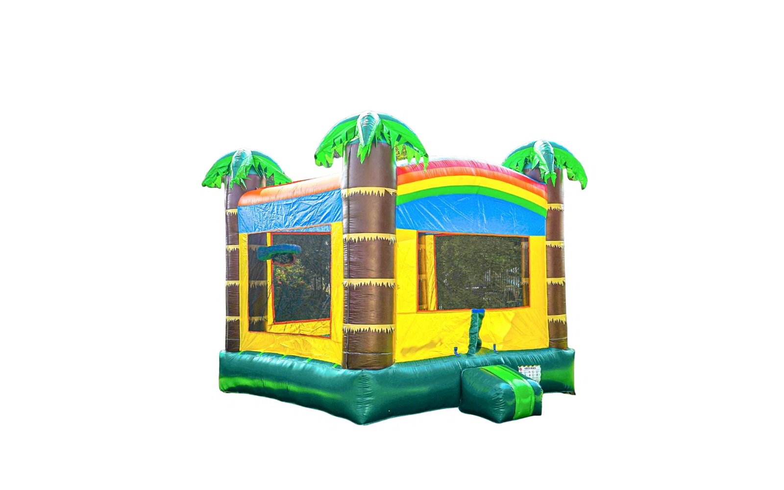 Tropical themed bounce house for birthdays and summer camps in Manitoba