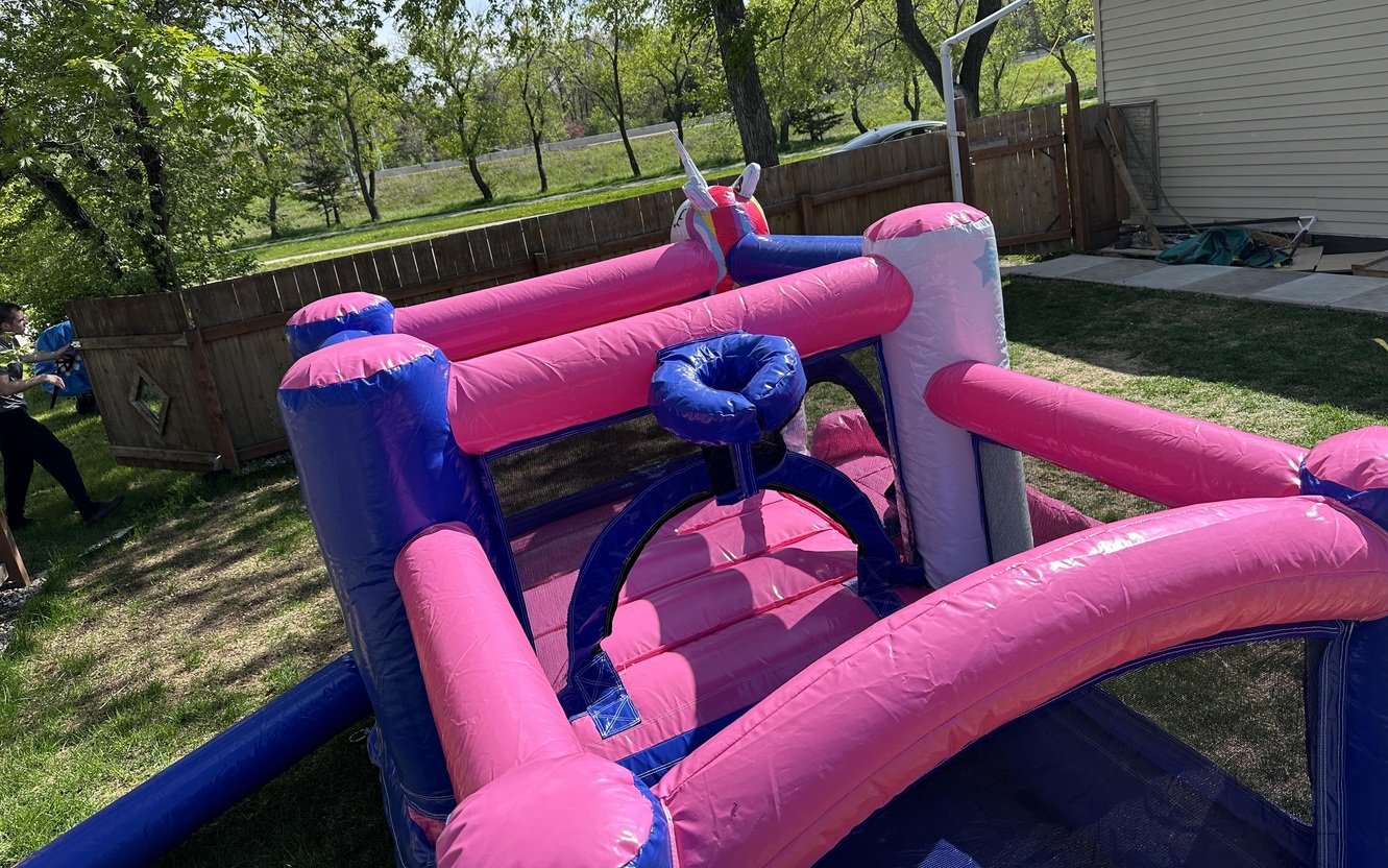 Unicorn tiny bouncy castle for toddlers and little kids in Winnipeg
