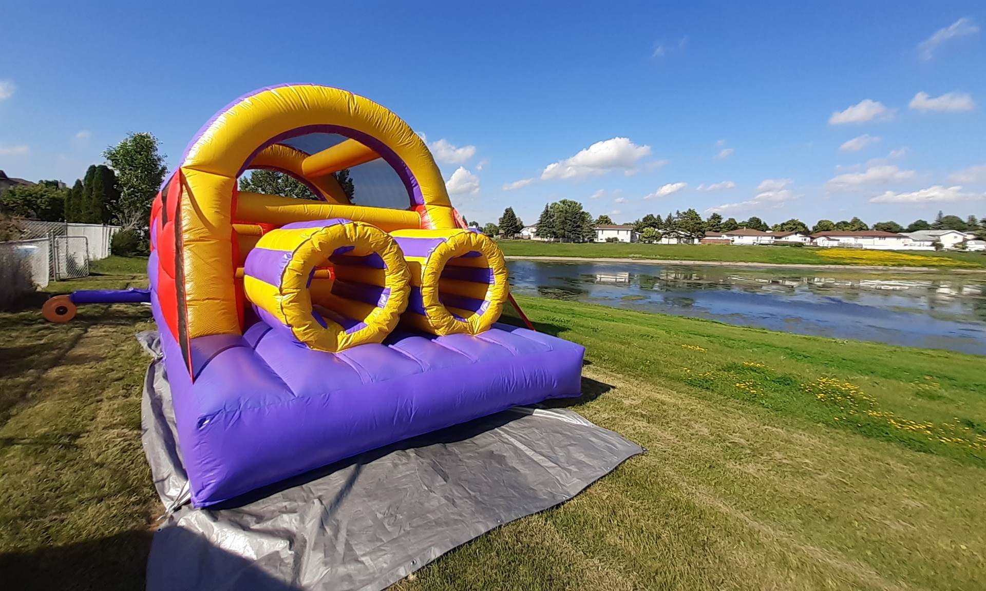 Inflatable race obstacle course rental by Jump Up Bouncers