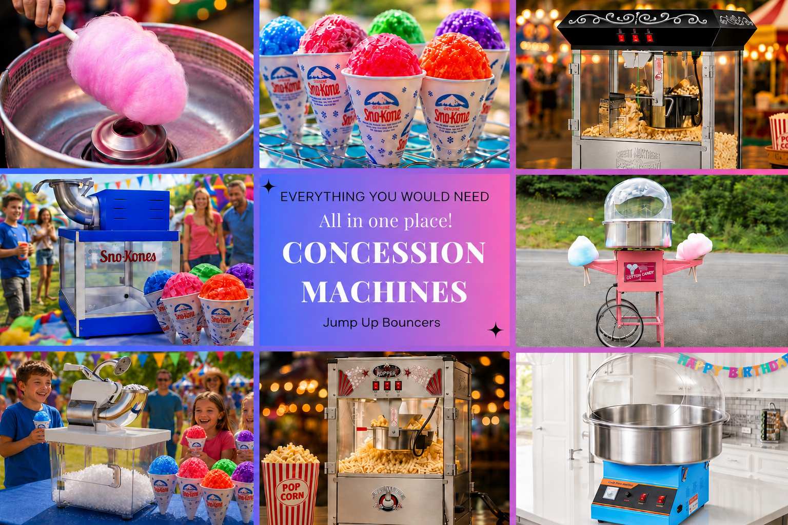 Cotton candy machine, Popcorn machine, Snow Cone machine for rent Winnipeg Manitoba