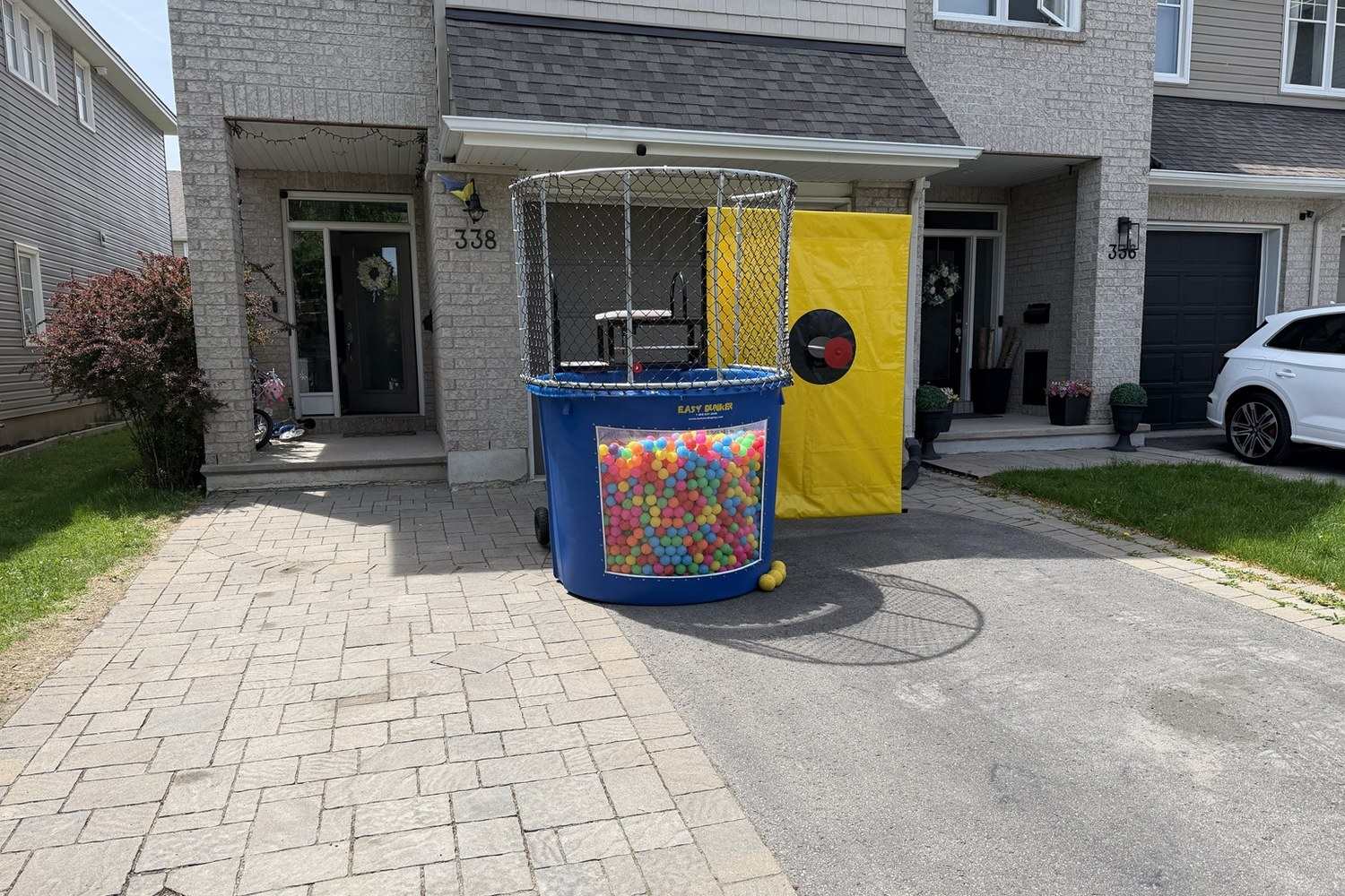 Pit ball dunk tank game rental for church and community events near Winnipeg