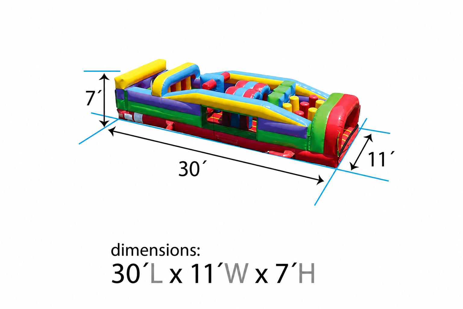 Giant modular obstacle course rental with climbing crawling racing and slide sections in Winnipeg
