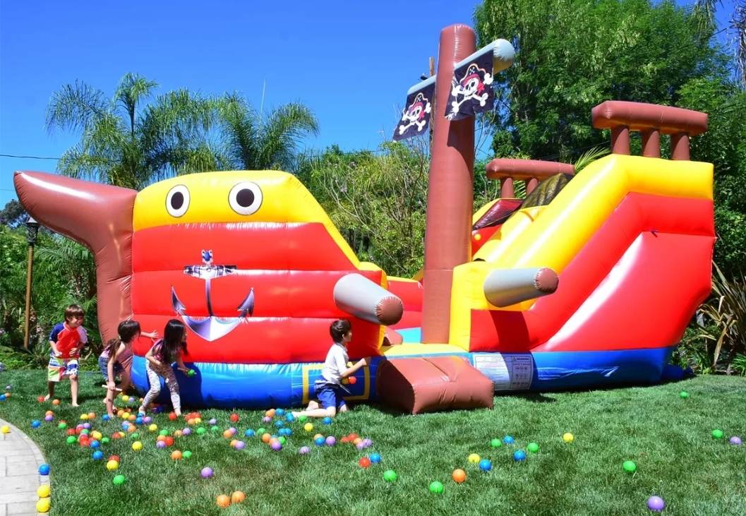Pirate Ship inflatable waterslide rental for birthday parties in Winnipeg