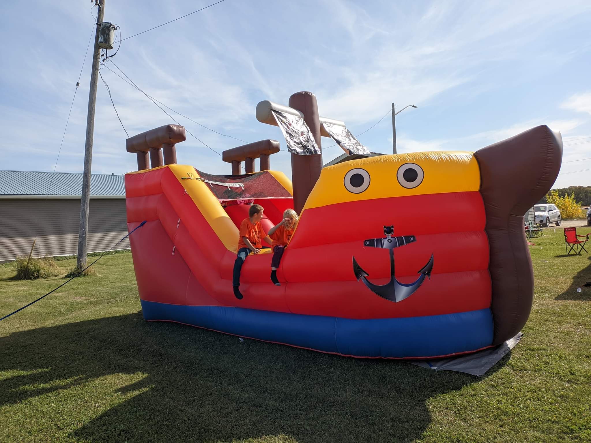 Pirate Ship bounce house waterslide rental in Manitoba