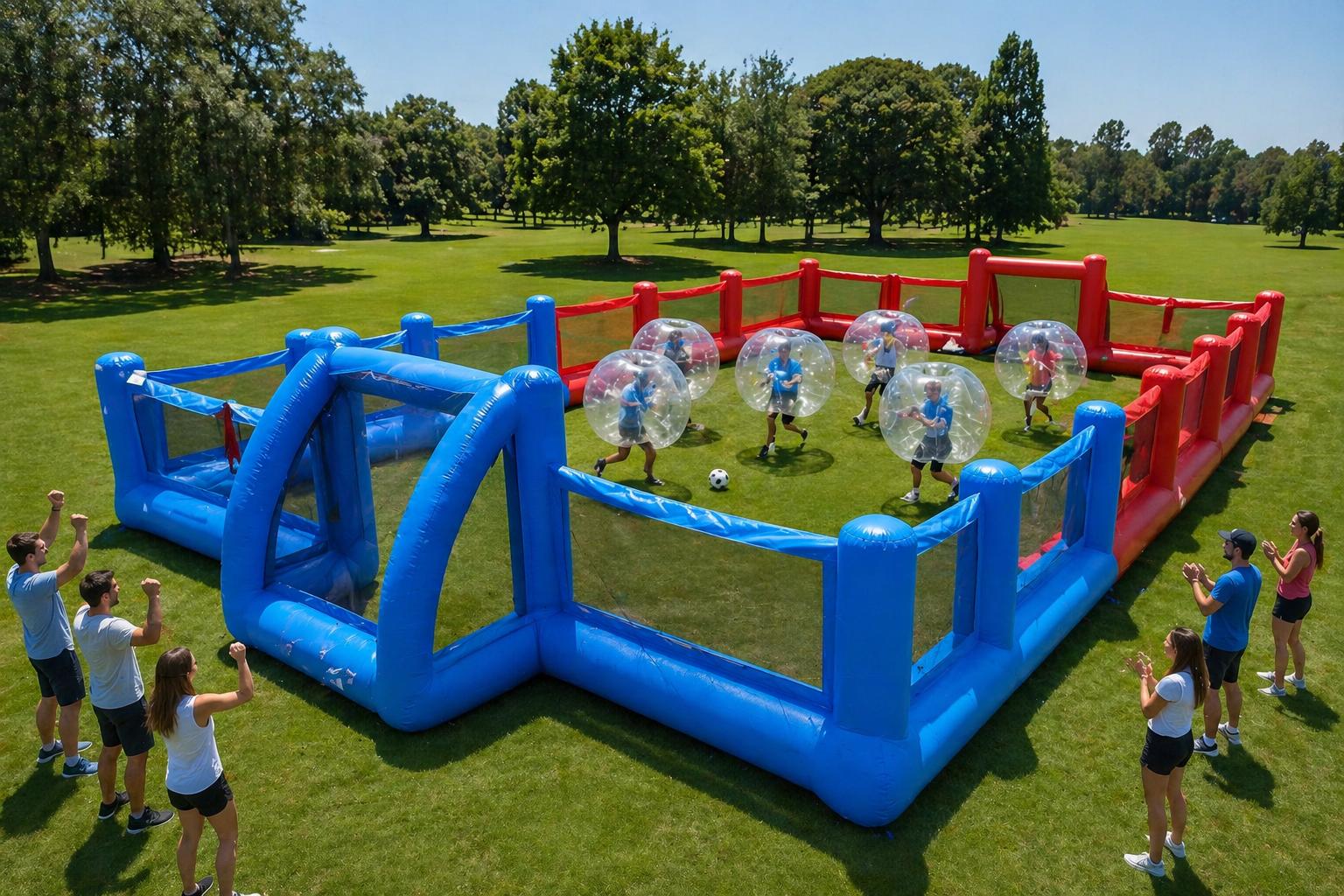 Soccer field inflatable arena rental in Winnipeg Manitoba for bubble soccer and regular soccer games