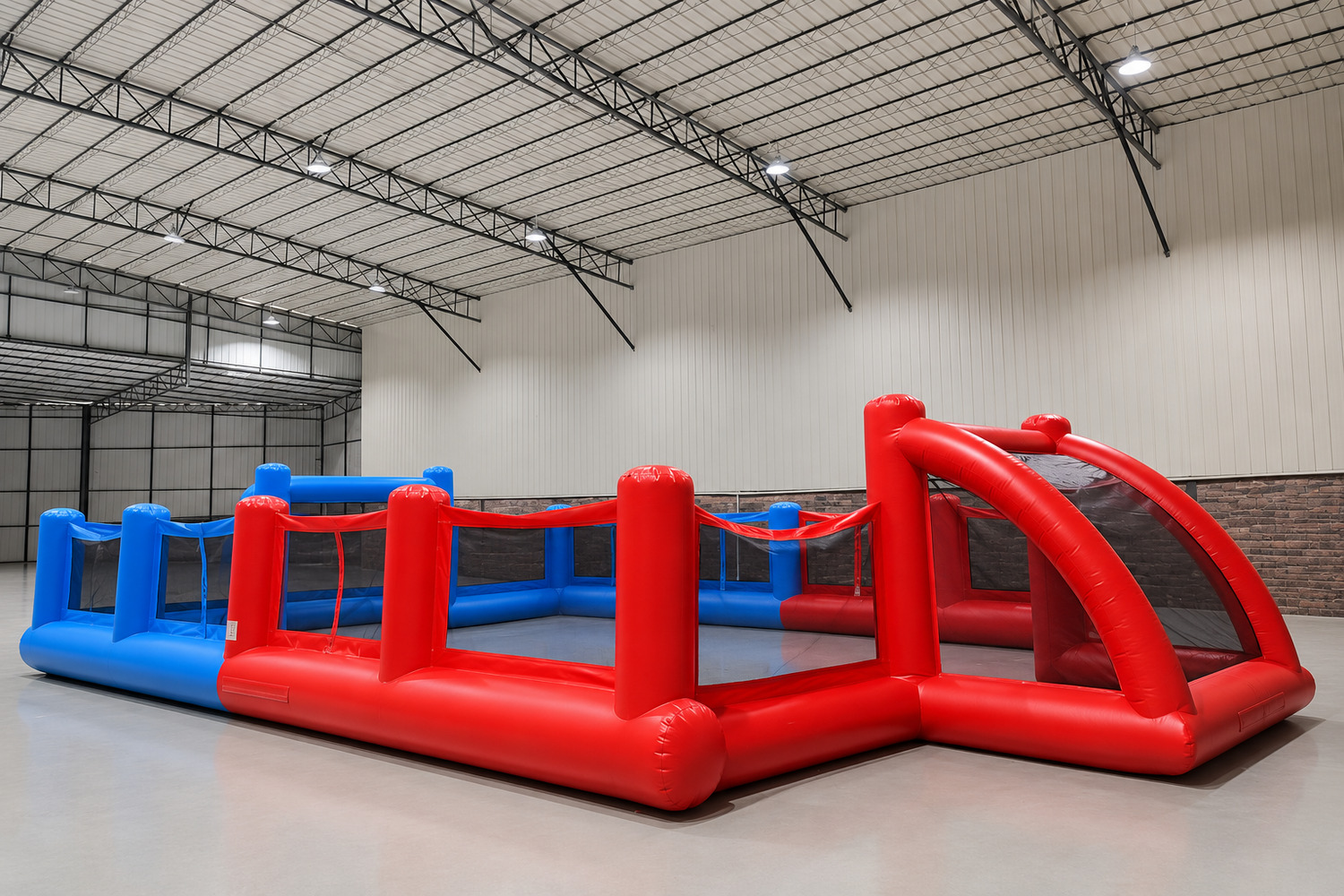 Commercial inflatable soccer arena rental Winnipeg Manitoba for sports days and team building